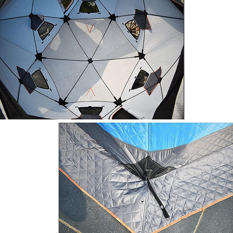 Large Five-Sided Fiberglass Frame Ice Fishing Tent