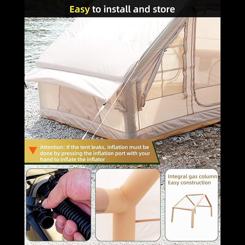 6.3m² inflatable tent Double door TPU Windows