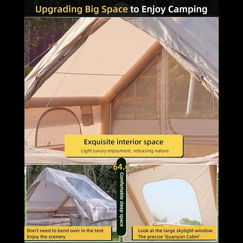 6.3m² inflatable tent Double door TPU Windows