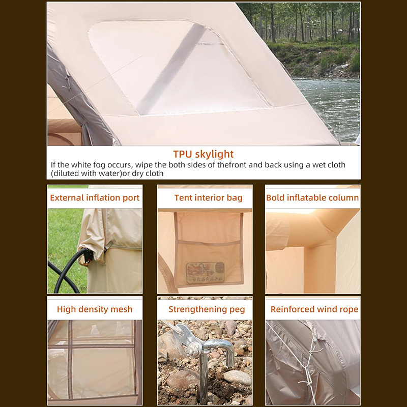 6.3m² inflatable tent Double door TPU Windows